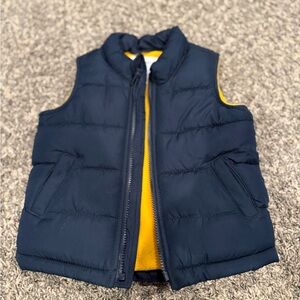 Old Navy Dark Blue Vest with Bright Yellow Interior
